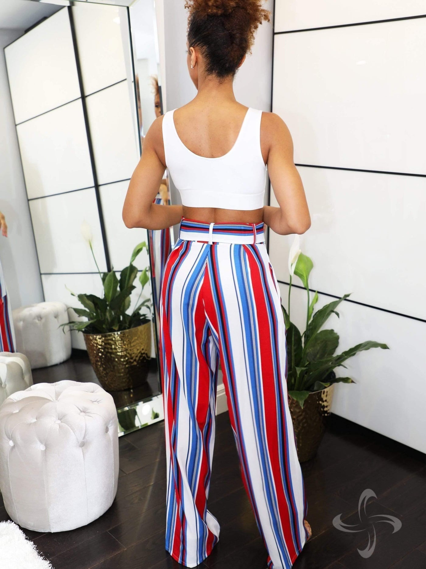 Vital Lines | Striped Blue Palazzo Pants - Statement Piece NY _tab_size-chart, Blue, Bottoms, Brooklyn Boutique, chic, final, final sale, Long Pants, Misses, not clearance, Palazzo, Palazzo Fit, palazzo pants, Red, Ships from USA, SPNY Exclusive, statement, statement bottoms, statement piece, Statement Piece Boutique, statement piece ny, Statement Pieces, Statement Pieces Boutique, striped, Summer, vital lines, White, Women's Boutique Statement Bottoms