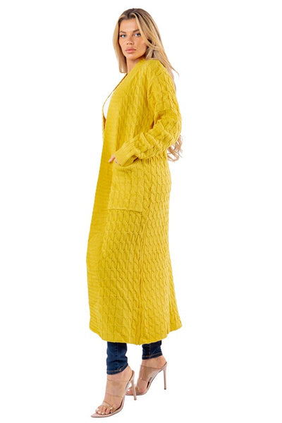 Long Maxi Sweater Cardigan | Grey or Yellow