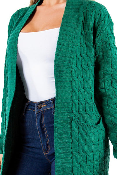 Long Maxi Sweater Cardigan | Green or Black